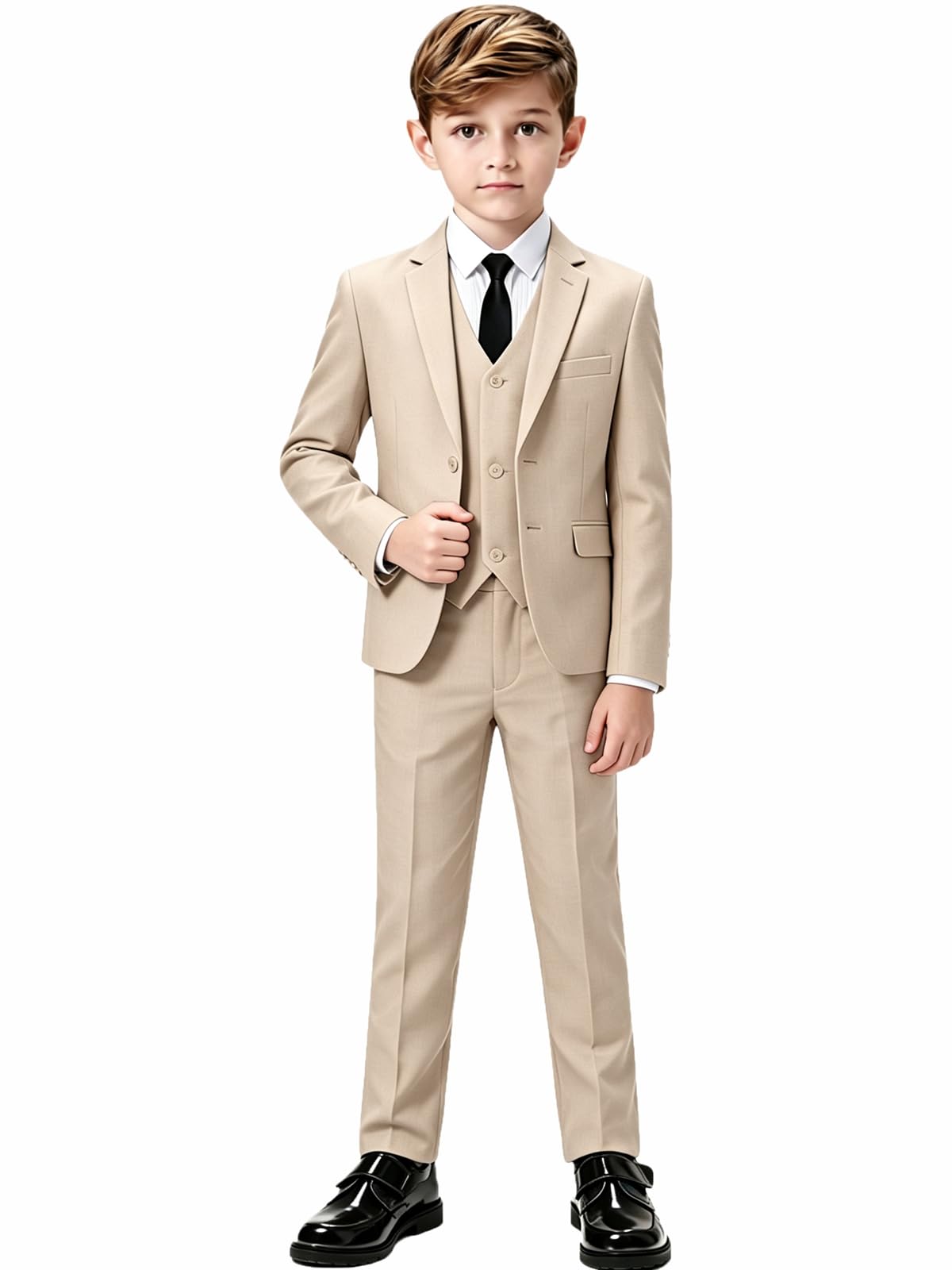 Suit for Boy Formal Slim Fit Tuxedo 5 Pieces Kids Toddler Wedding Outfit Blazer Pants Vest Set Boys Suits