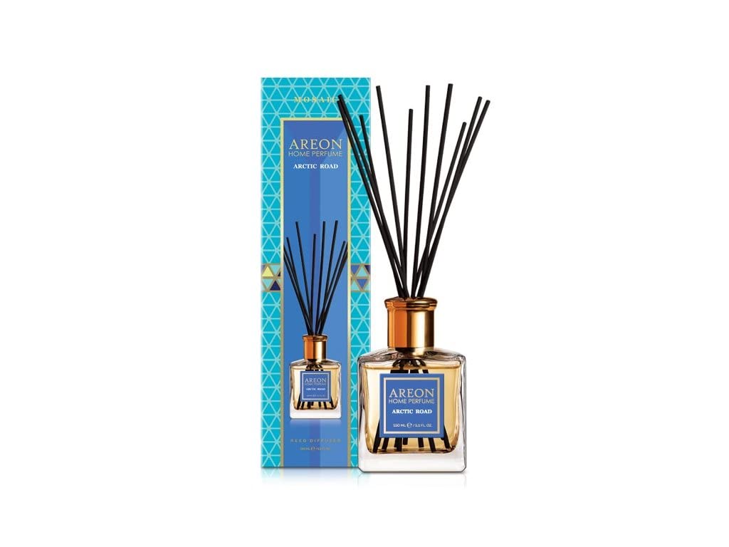 Areon Home Perfume Mosaic 85ml - Arctic Road Fragrance, 10 Reed Sticks- Air Freshener for Home & Office