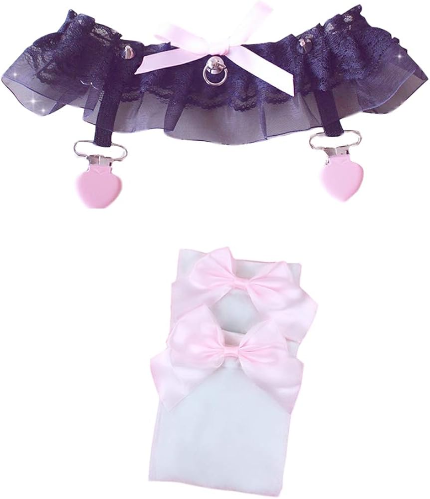 Amazon.com: Lace Garter Stockings Sets Women Adjustable Sexy Leg Harness Garter  Belts Gothic Kawaii Thigh Ring with Clip (Black) : Clothing, Shoes & Jewelry