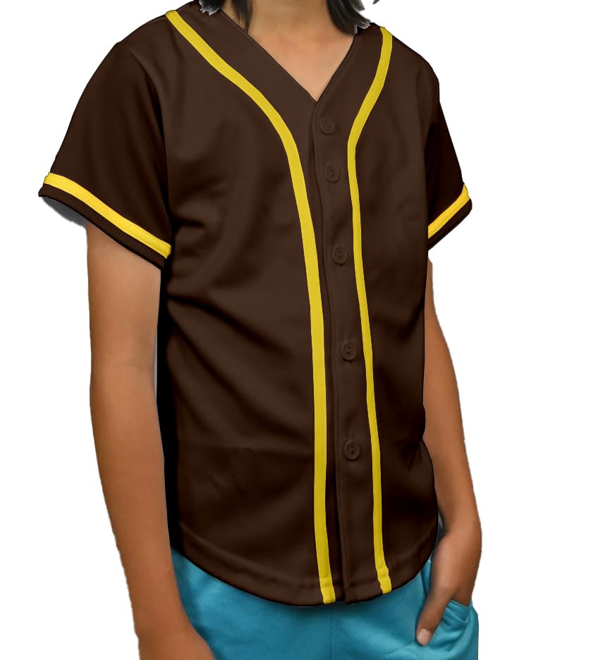 DIGITMON Kids Baseball Jersey Button Down Premium Hip Hop T Shirts Uniform