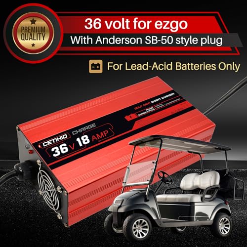 Cetihio CETIHIO-36V-18A-EZGO-SB50 Upgrade 18 Amp 36V Golf Cart Battery Charger For Ezgo Marathon, Anderson Sb-50 Style Plug, 36 Volt Golf Cart Ezgo Charger thumb #4