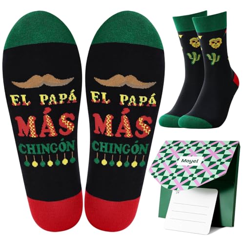 Moyel Regalos Para Papa De Cumpleaos En Espaol Funny Cool Mexican Dad Gifts from Daughter Son Gifts for Best Dad on Fathers Day Christmas Birthday Fun Socks for Men US 7-13