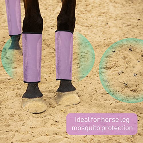 Image of Jexine Set of 8 Mesh Fly Boots for Horse Loose Fitting Non Slip Breathable Horse Fly Leggings Protective Reduces Stress Leg Fatigue Wraps for Preventing Flies Mosquitoes Bite