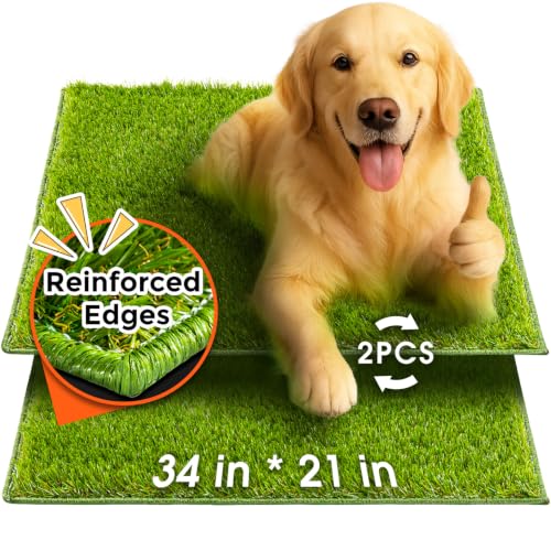 Image of Hompet Artificial Grass for Dogs, 34 inchx21 inch, Professional Dog Grass Mat, Easy to Clean with Drainage Holes, Potty Training Pad and Replacement Fake Grass Turf, Outdoor Rug Patio Lawn Decoration