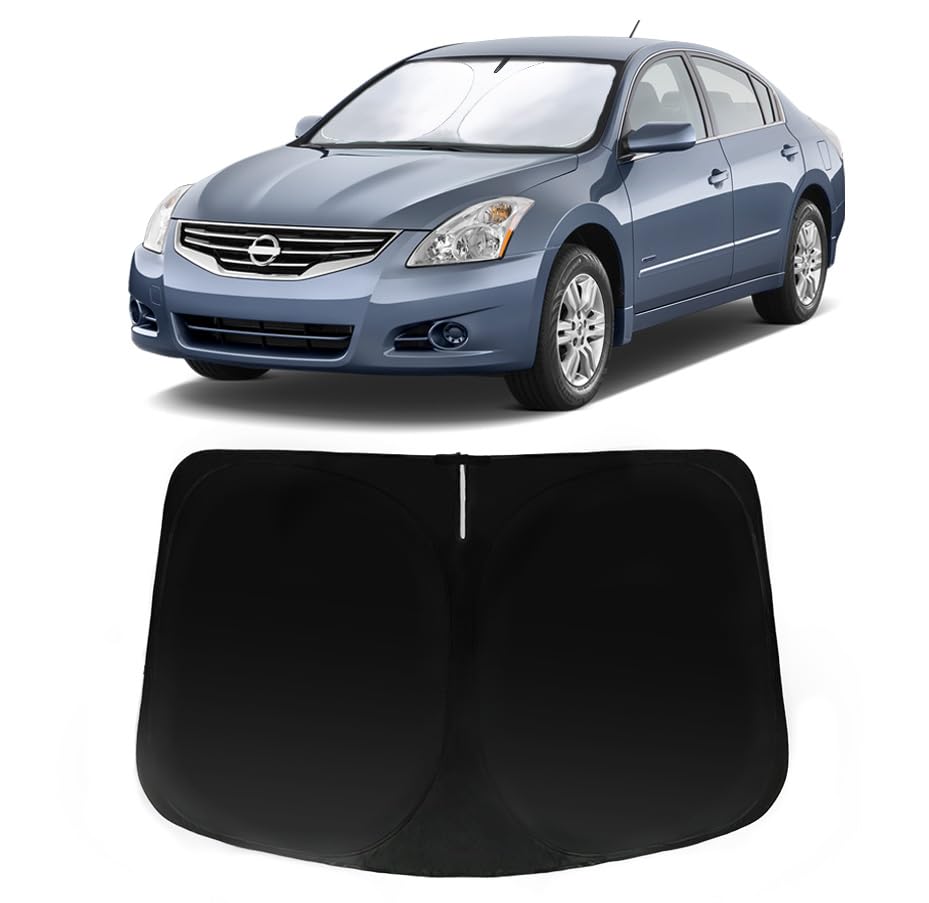 Image of Car Front Windshield Sun Shade for Altima 2007-2018, Car Window SunShades Shield Cover Sun Visor Protector with 240T Reflective Fabric UV & Sun Heat Protection Accessories