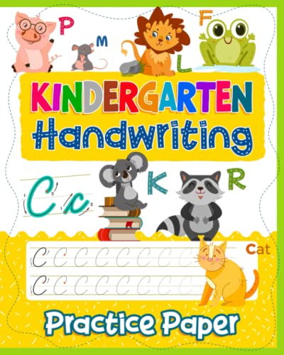 Blank Kindergarten Handwriting Practice Paper | For Kindergarten And Kids Ages 3-5. Abc Print Handwriting Book | 100-Page Dotted Line Notebook Handwri