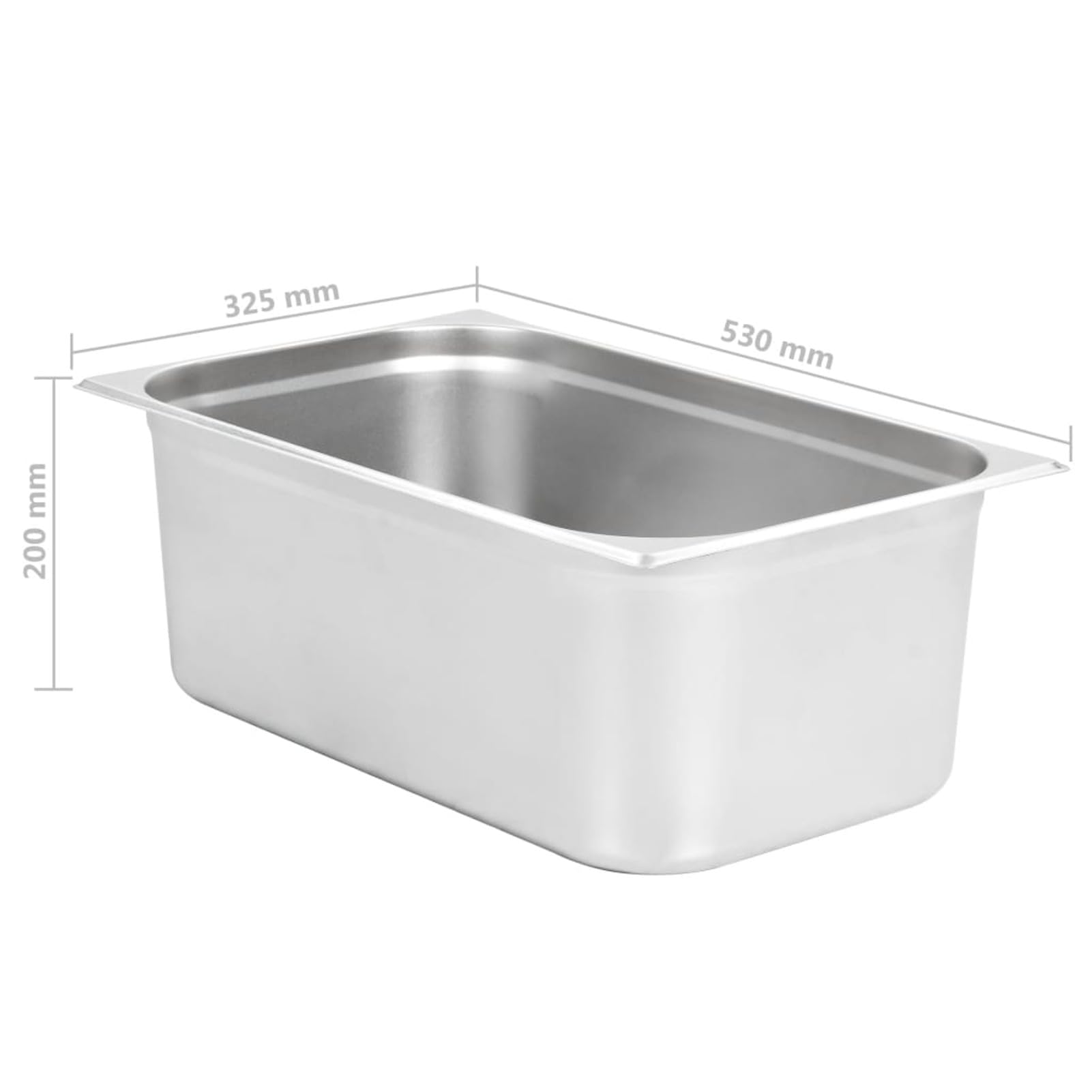 LAPOOH Contenitori Gastronorm 2 pz GN 1/1 200 mm in Acciaio Inox,Accessori Strumenti Cucina,Accessori per scaldavivande a Vapore,Vaschette per scaldavivande a Vapore(SPU:50883)