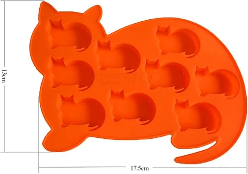 Miniatura 4 de Bandeja de silicona para cubitos de hielo y molde para golosinas, paquete de 2, perfecto para amantes de los gatos y regalos en días especiales