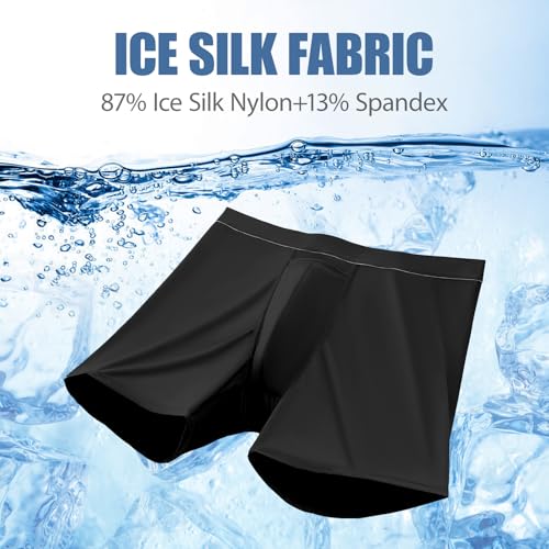 NOVAYARD Mens Ice Silk Underwear Seamless Boxer Briefs with Pouch Breathable Cool Boxers 3 Pack2