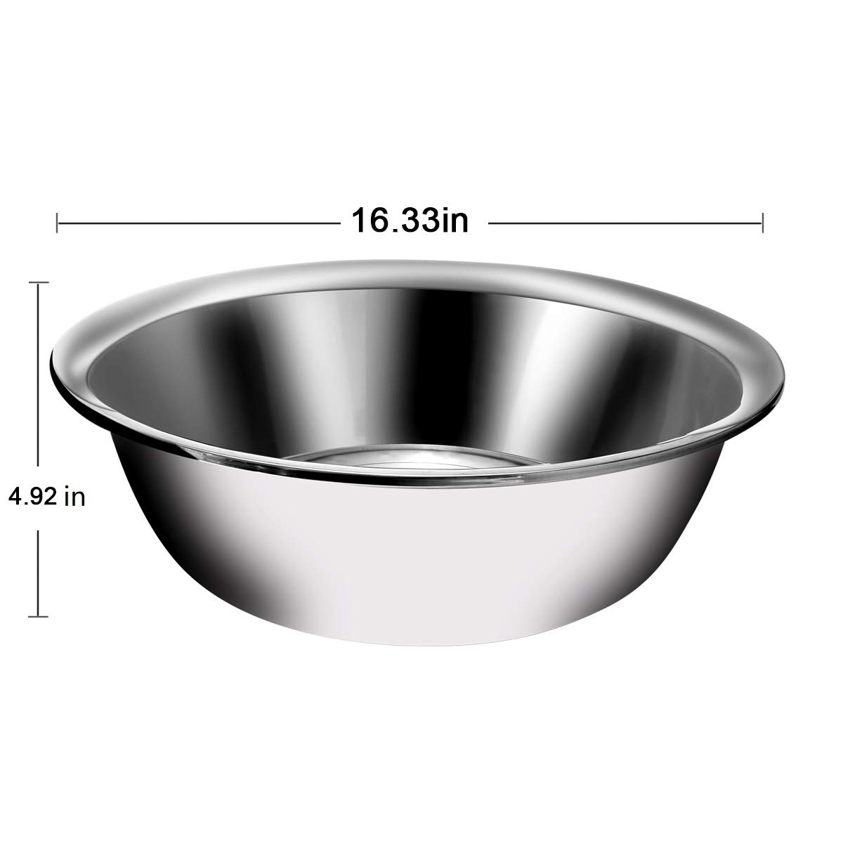 Juego de 2 cuencos de acero inoxidable apilables para un almacenamiento cómodo, tamaño grande, 41,5 x 12,5 cm
