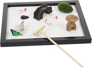 Cabilock 1 Set Sandbox Zen Sand Table Miniature Kit Home Decoration Car Kit Micro Landscape Resin Kit Sand Meditation Garden Home Sandbox Adorn Zen Sand Box Tabletop Decoration Office Tray