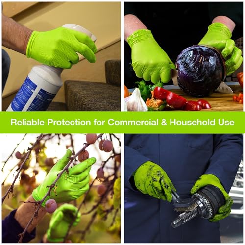 Image of 1st Choice Green 6 mil Nitrile Disposable Gloves Diamond Grip XL 2000