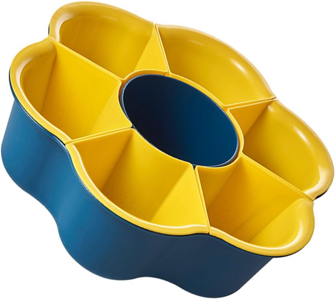 IMIKEYA 1pc Drain Basket Draining Basket Double Fruit Basket Vegetable Tray Storage Sectional Serving Trays Rotatable Basket Durable Fruit Basket Plastic Fruit Basket to Rotate