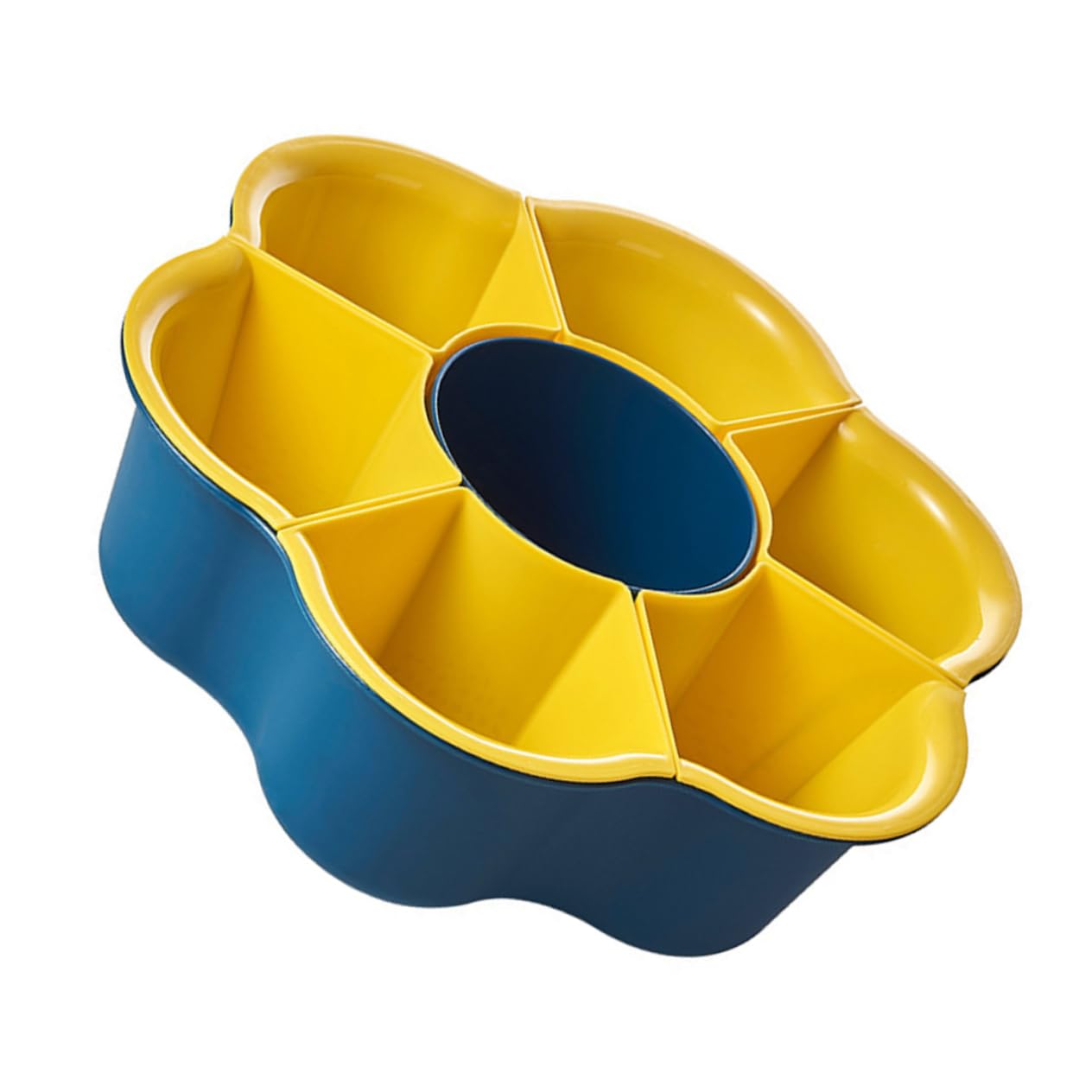 IMIKEYA 1pc Drain Basket Draining Basket Double Fruit Basket Vegetable Tray Storage Sectional Serving Trays Rotatable Basket Durable Fruit Basket Plastic Fruit Basket to Rotate