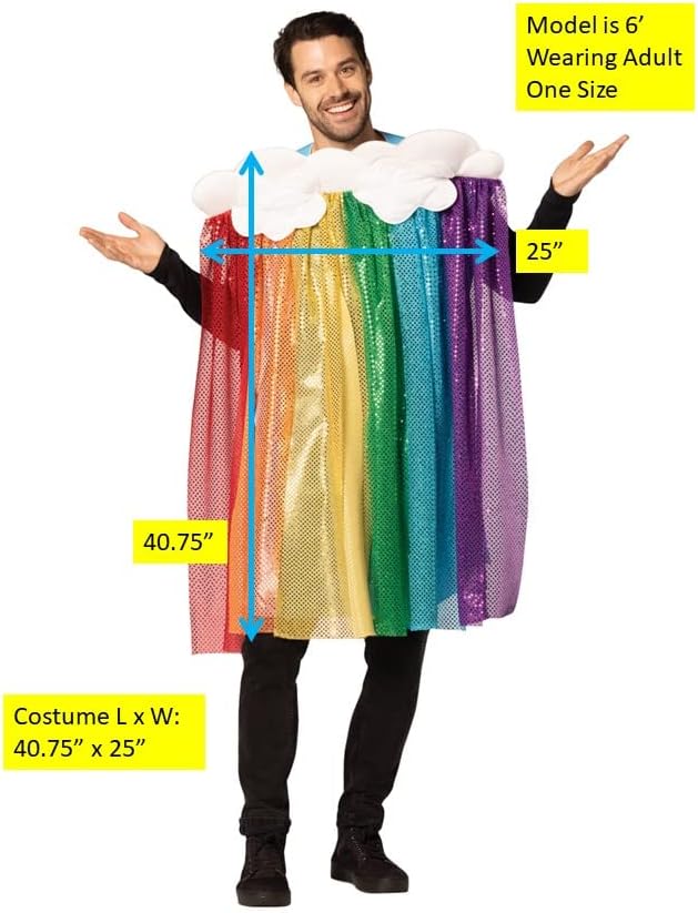 Rasta Imposta Colorful Rainbow Halloween Costume Sun Party Funny Dress Up Mens Womens Costumes, Adult One Size - Image 8