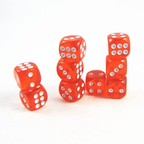 Miniatura 6 de NUOBESTY Juego de 4 dados de 6 caras de colores translúcidos, esquinas redondeadas con bolsa negra para juegos de mesa, aula, enseñanza, rojo