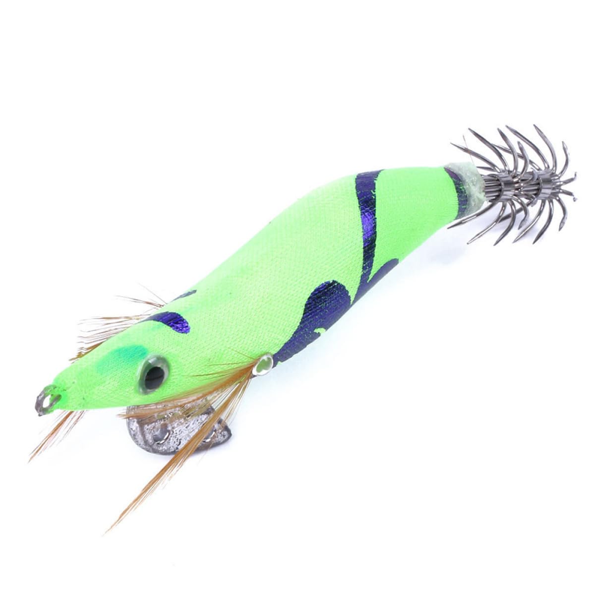 YARNOW Set 10 Pezzi Ganci Esca da Pesca Calamaro e Gambero in Plastica e Acciaio, Realistici e Vividi, per Pesca in Mare, Confezionati in Scatola Compatta