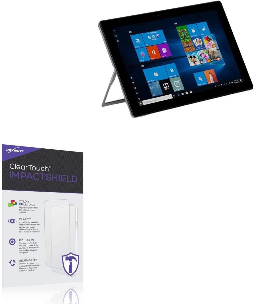 BoxWave Screen Protector Compatible with Alldocube iWork20 2 in 1 - ClearTouch ImpactShield (2-Pack), Impenetrable Screen Protector Flexible Film