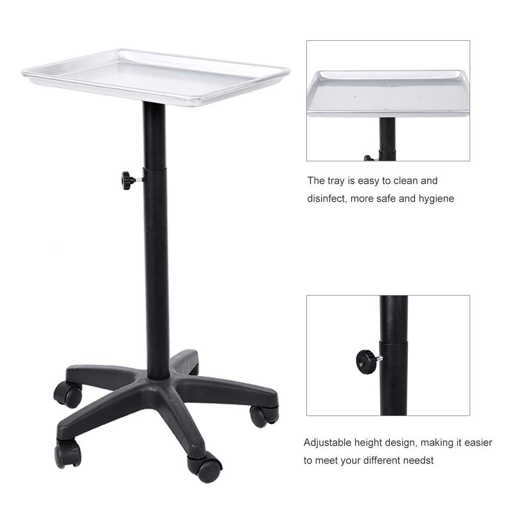 Aluminium Hair Salon Instrument Tray, Professional Adjustable Multi-functional Beauty Trolley Cart Storage Organizer Sturdy Stand System for Beauty Tattoo Salon Grooming Shop, 45 x 33 x 65 cm (#1) : Beauty & Personal Care