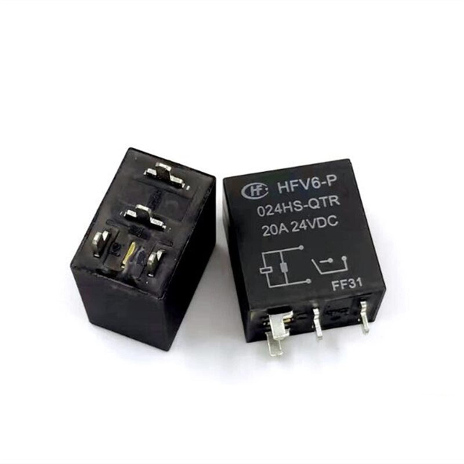 WEUSANXPL CAR Relay HFV6-P 024HS-QTR HFV6 P 024HS QTR HFV6P024HSQTR 24VDC DC24V 24V 4PIN AUTO Relay(5PCS)