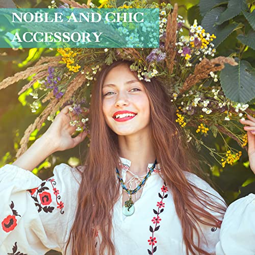 MTLEE 4 Pieces Bohemian Turquoise Necklaces for Women Retro Vintage Pendant Twist Woven Rope Jewelry Gifts Rhinestone Boho Collar Necklaces Bulk for Spring Easter Holiday Supplies4