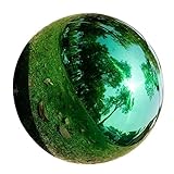 EPIGEIST Gartenkugel Edelstahl Spiegelkugel 18cm Grün Gazing Globe Reflektierender Blickball Außendekoration