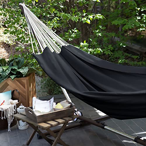 ANYOO Hängematte Outdoor Baumwolle Bequemer Stoff mit Baumfreundlichen Gurten zum Aufhängen, Robuste Tragbare Hängematte mit Reisetasche für Garten, Indoor, Balkon, Terrasse, Camping