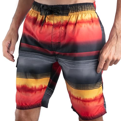 Image of Kanu Surf Men's Big Viper Extended Size Stripe Swim Trunk