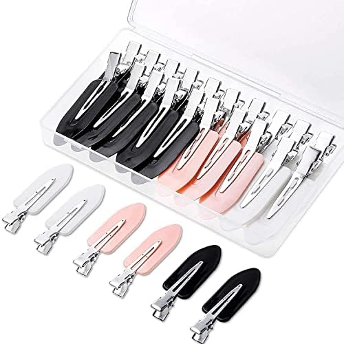 Gingbiss 20 Pcs No Bend Hair Clips, Crease Clips Curl Pin with Storage Box for Hairstyle Bangs Waves Makeup Application