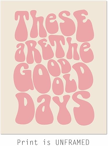 Miniatura 2 de These Are The Good Old Days, 70s Art Print, Trendy Wall Art, Funky Wall Art, Above Couch Art, Boho Wall Prints Trendy, Retro Typography Wall Art,