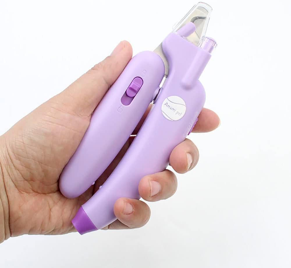 Cat Nail Clippers Pepper Dog Nail Scissors Stainless Steel Cutter with Lighting (Banana Purple)