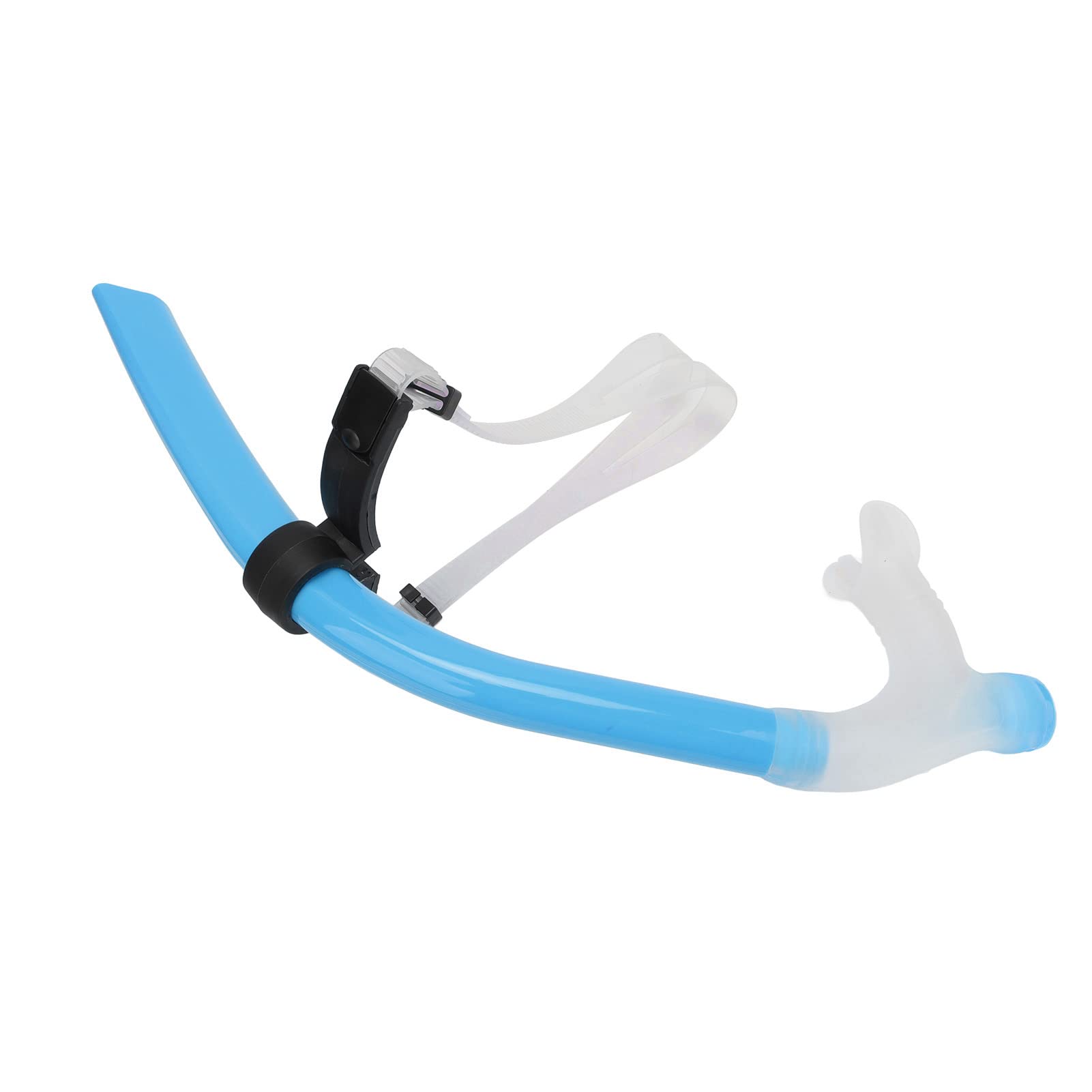 QANYEGN Snorkel Lap, Reduced Drag Silicone Swimming Snorkel with Brace, Swimming and Training Snorkel(Light Blue)