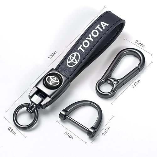 Apxivi Genuine Leather Car Keychain Fit For Toyota Corolla Avalon Camry Prius Avalon Rav4 Highlander Key Chain For Men And Women Family Present Key Ring Accessories(Black) #TOP1