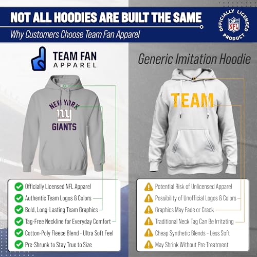 Image of Team Fan Apparel NFL Gameday Hoodie Pullover Sweatshirt for Men and Women | Officially licensed NFL Gameday fleece pullover - kangaroo pocket, ribbed cuffs, drawstring hood, unisex fit