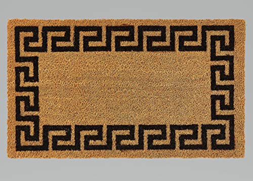 Kempf Printed Coco Coir Doormat Greek Key (Black)