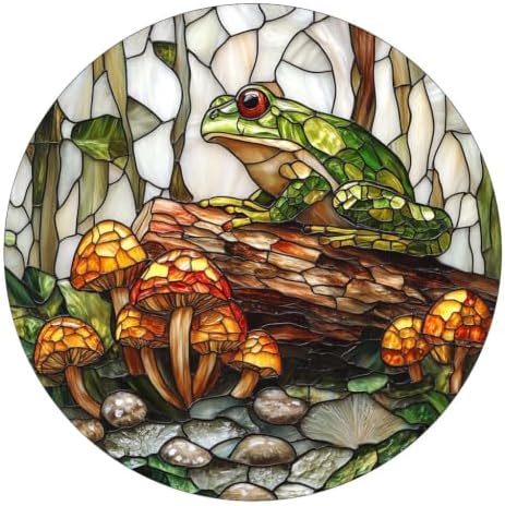 Frog Window Hanging, Faux Glass Inspired Forest Accent for Botanical Home Decor and Gift Ideas image 3