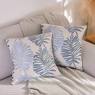 Btyrle Cushion Covers Pack of 2 Decorative Velvet Throw Pillow Cover Soft Pillowcases with Invisible Zipper for Sofa and Couch 45x45cm 18x18 Inch Blue
