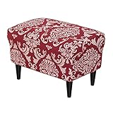 Funda Otomana Elásticas, Rectangular Funda de Reposapiés Estampado Sofá Protector de Puff Elástico Funda Protectora para Taburete Extraíbles y Lavables para Sala -U-Grande