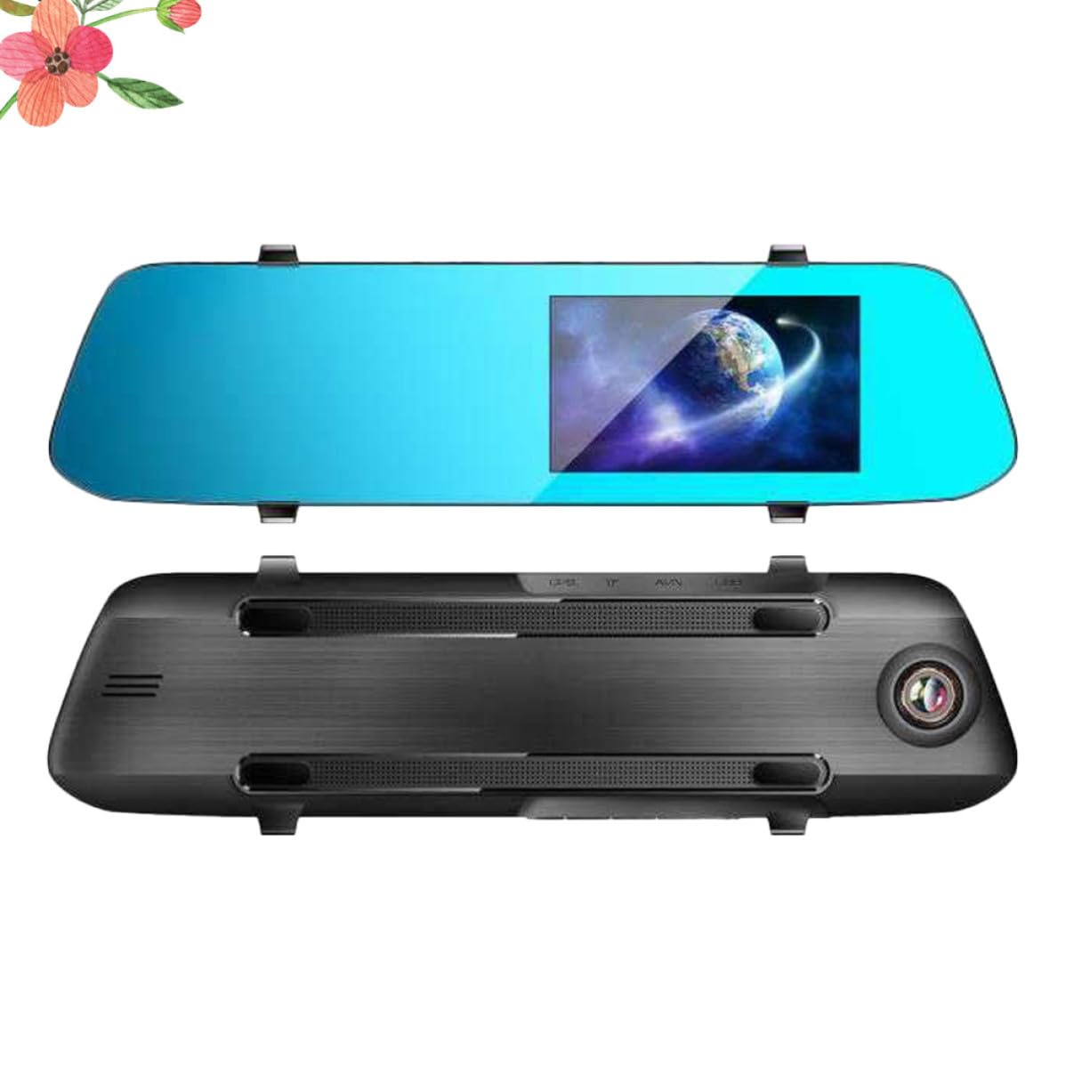 Dash Cam Auto Doppia 1080p Schermo Ips Touch 4, 5 Pollici Nero | Rilevamento Movimento, Registrazione in Loop, Obiettivo Grandangolo, 32gb