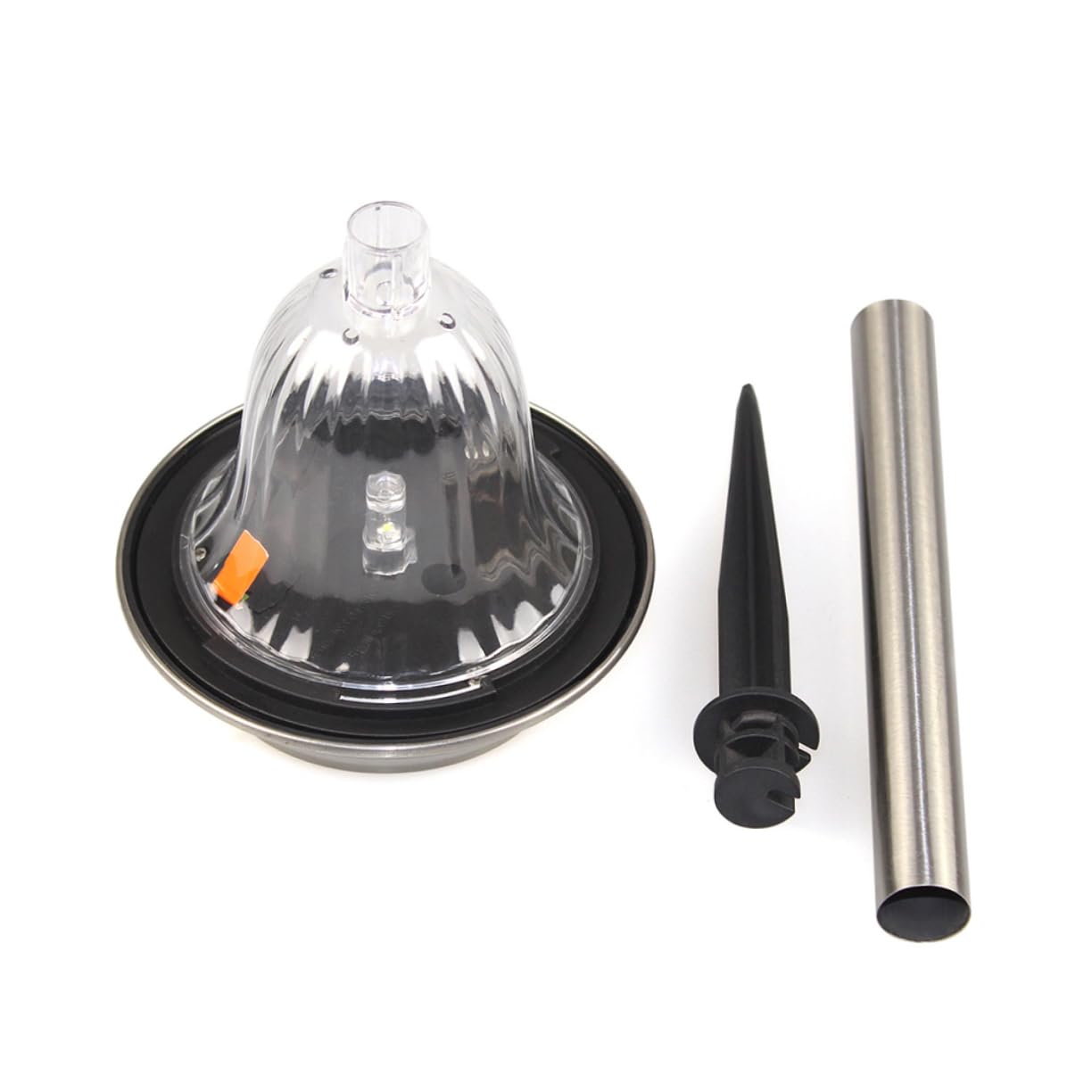 Gogogmee Solar-Powered Lawn Lamps 4 Pack Stainless Steel Garden Lights Waterproof Design for Outdoor Yard Fence Pathway