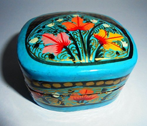 Artcollectibles India raro regalo decorativo de Navidad, hermoso Cachemira pintada a mano joyería/baratija caja