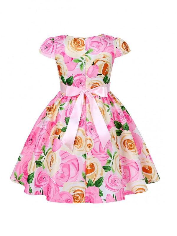 Image of Niren Enterprise Multipatteren Baby Girl's Knee Length Frocks with Digital Prints