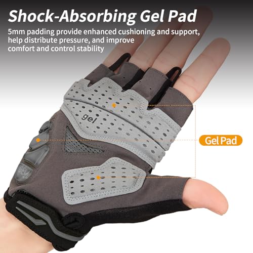 Image of Souke Sports Mens Cycling Gloves with Gel Pads Half Finger Bike Gloves Lightweight Anti-Slip Shock-Absorbing for MTB Road Biking