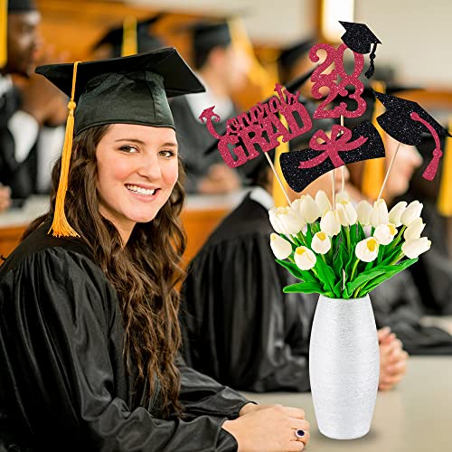 Yujun 24Pcs 2023 Red Graduation Party Centerpiece For Tables Sticks,2023 Congrats Grad Table Toppers For 2023 Graduation Party Table Decoration (Red) #TOP4