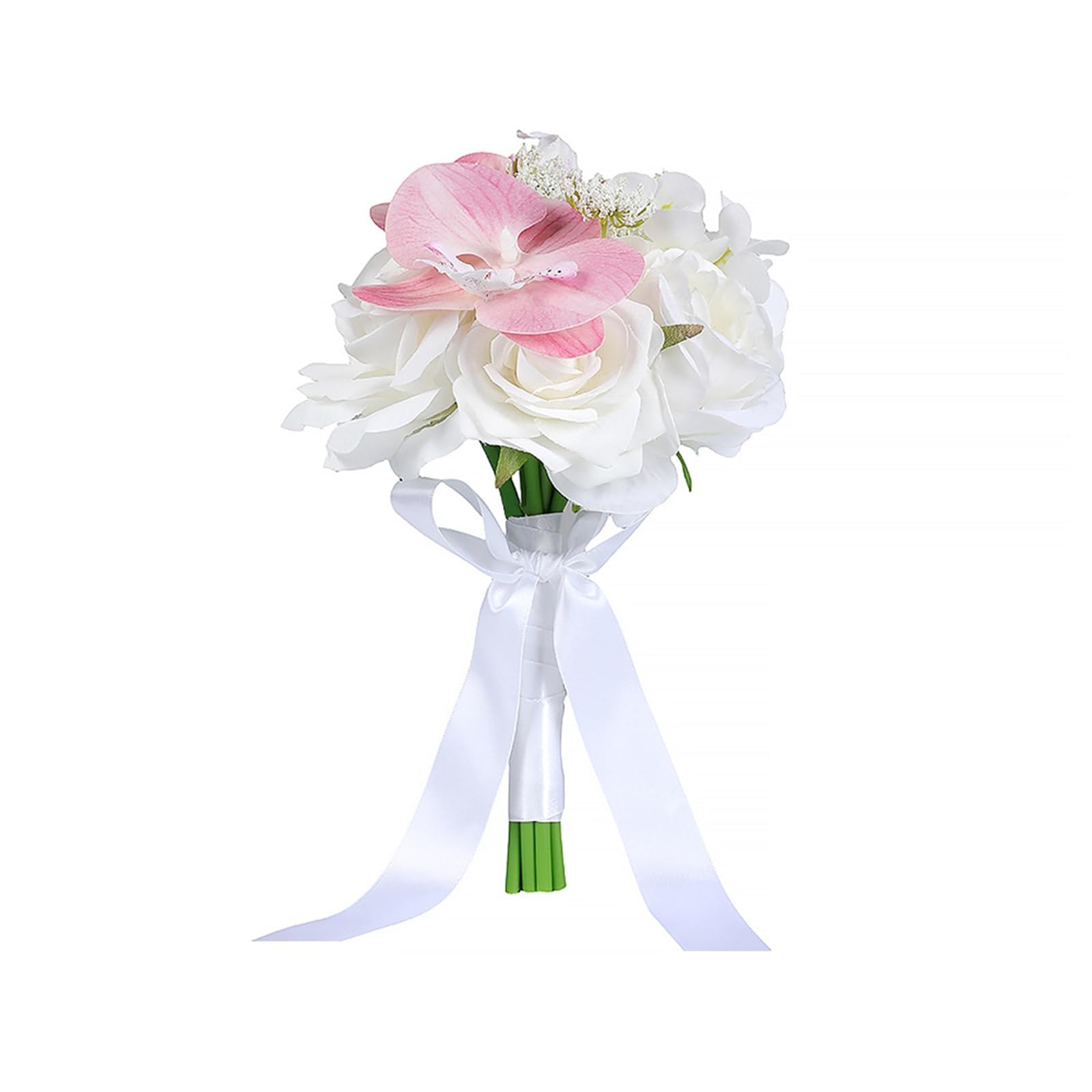 ZBELLO Wedding Bridal Bouquet, Artificial Handmade Roses, Bridal Bouquet, Bridesmaid Bouquet for Ceremonies, Anniversaries, Parties, Bridal Showers and Wedding Decorations (S)