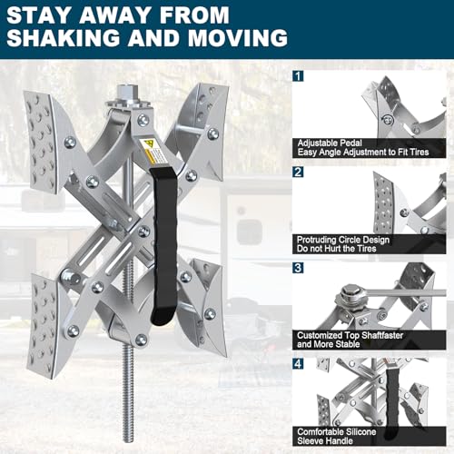 Image of RV X Chocks Wheel Stabilizer for Travel Trailers, RV X-Shaped Wheel Chocks