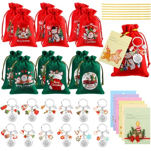 Huquary Employee Gifts Set Christmas Flannel Gift Bags Employee Appreciation