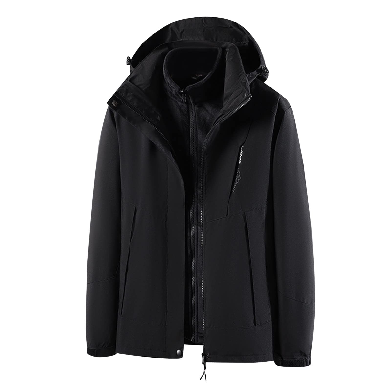 BOTCAM Dames 3-in-1 skijack winter fleecejack waterdichte winddichte warme functionele outdoor softshell jas met afneembare capuchon fleecejack warme jas unisex couple outdoorjas, zwart, M BOTCAM Dames 3-in-1 skijack winter fleecejack waterdichte winddichte warme functionele outdoor softshell jas met afneembare capuchon fleecejack warme jas unisex couple outdoorjas, zwart, M