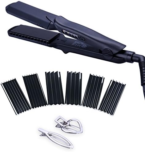 4 in 1 Hair Straightener Iron Set with Interchangeable Plates Tourmaline Ceramic Hair Crimper Wavy Iron Hair Styling Tool Set