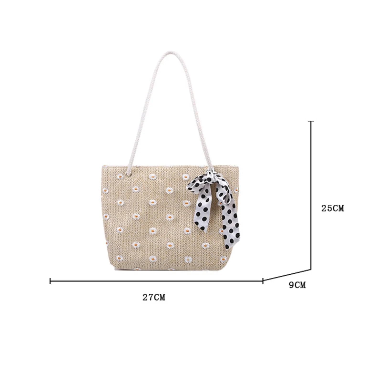 Borsa a tracolla estiva in paglia intrecciata casual in for donna Borse da spiaggia in di grande capacità Borsa da donna